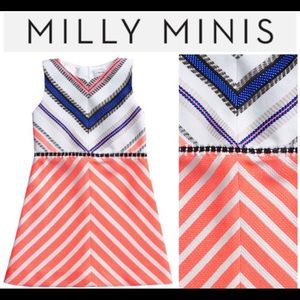 Milly Minis Girl Couture-Striped Mitered Dress